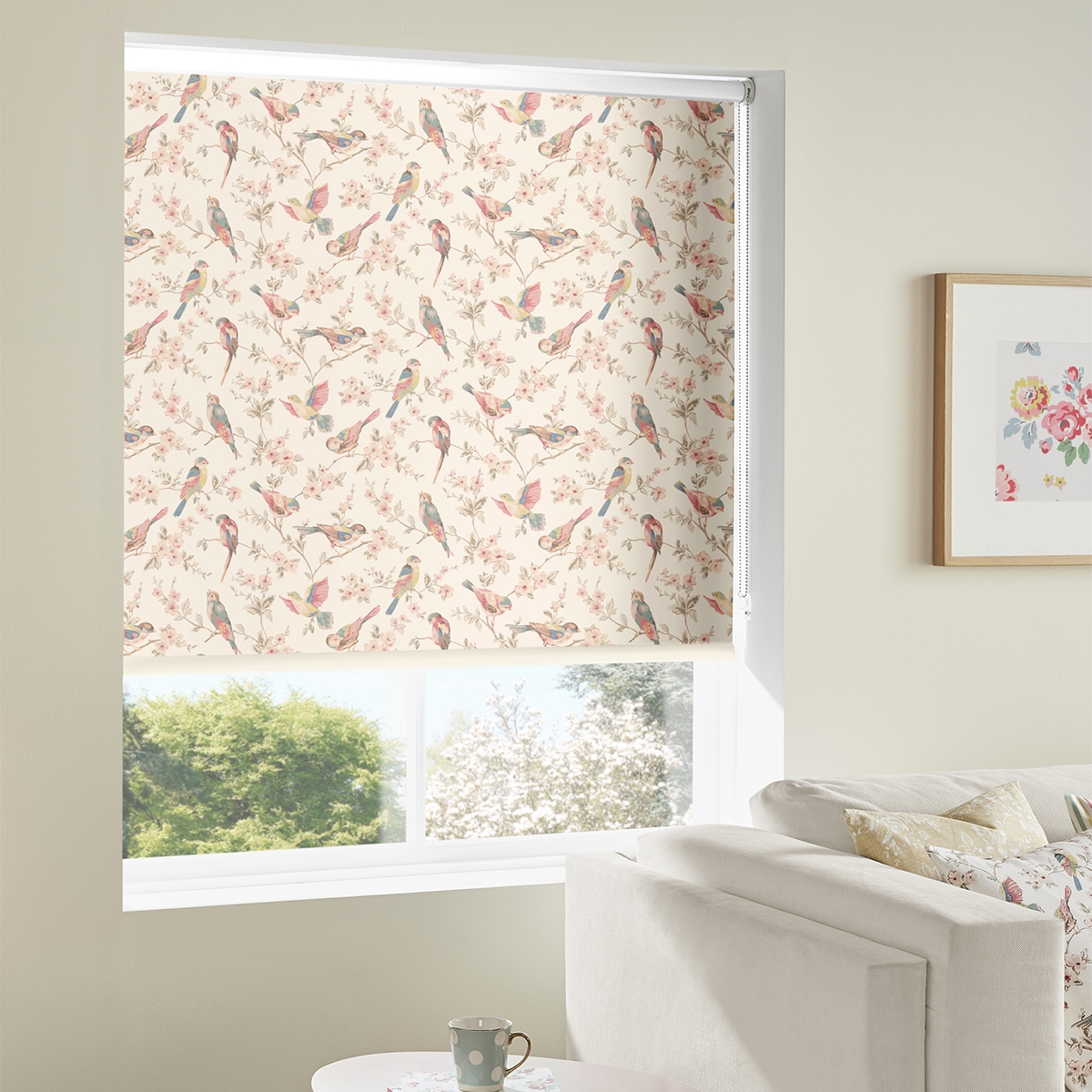 Product photograph of Cath Kidston British Birds Pastel Roller Blind from Choice Furniture Superstore.